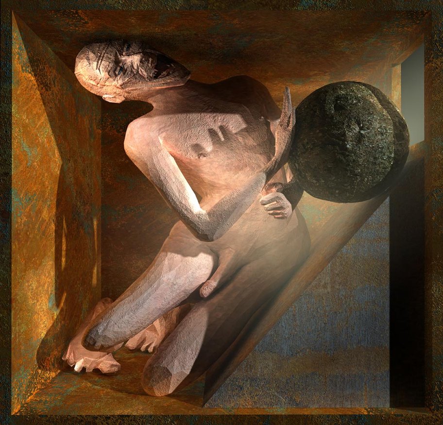 "Ecce Home II - Sisyphus" by Polygonist